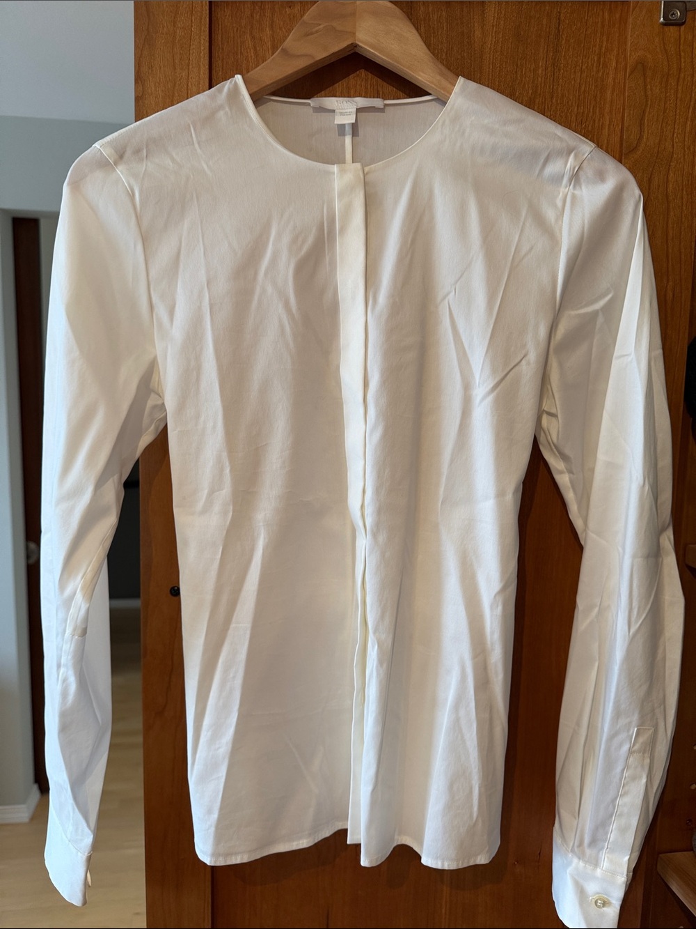 Boss - White Blouse with Tie Waist - Size 4.